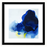 Large Abstract Wall Art – Flowing Blue and Yellow Modern Canvas