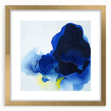 Large Abstract Wall Art – Flowing Blue and Yellow Modern Canvas