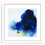 Large Abstract Wall Art – Flowing Blue and Yellow Modern Canvas
