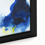 Large Abstract Wall Art – Flowing Blue and Yellow Modern Canvas