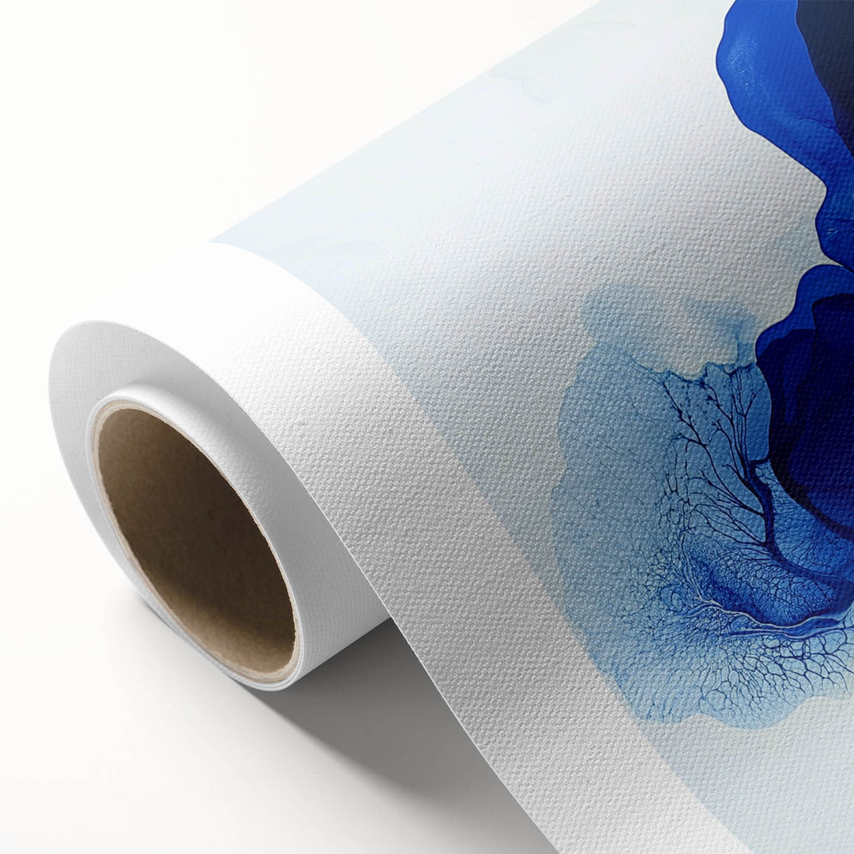 Large Abstract Wall Art – Flowing Blue and Yellow Modern Canvas