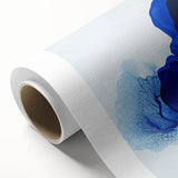 Large Abstract Wall Art – Flowing Blue and Yellow Modern Canvas