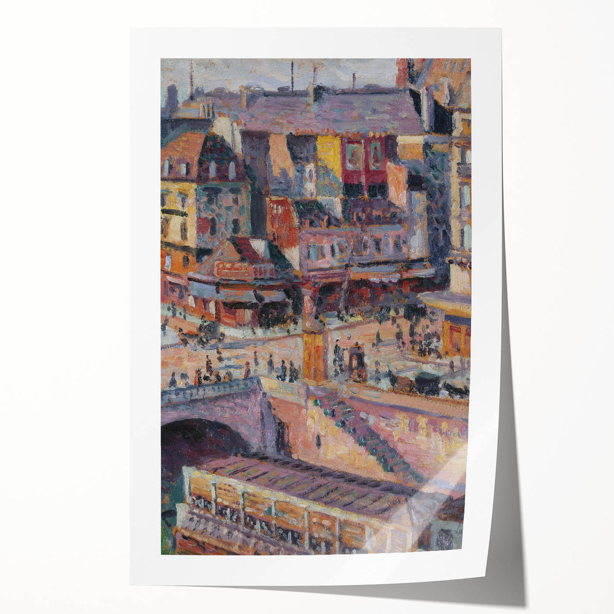 Impressionist Cityscape - Pont Saint-Michel by Luce Wall Art Print