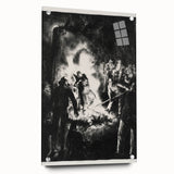 Dramatic Vintage Wall Art - Intense Black and White Scene in Charcoal
