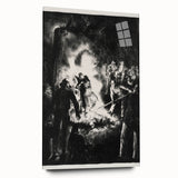 Dramatic Vintage Wall Art - Intense Black and White Scene in Charcoal