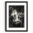 Dramatic Vintage Wall Art - Intense Black and White Scene in Charcoal