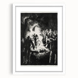 Dramatic Vintage Wall Art - Intense Black and White Scene in Charcoal