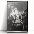 Dramatic Vintage Wall Art - Intense Black and White Scene in Charcoal