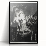 Dramatic Vintage Wall Art - Intense Black and White Scene in Charcoal