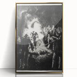 Dramatic Vintage Wall Art - Intense Black and White Scene in Charcoal