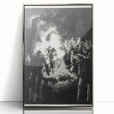 Dramatic Vintage Wall Art - Intense Black and White Scene in Charcoal