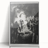 Dramatic Vintage Wall Art - Intense Black and White Scene in Charcoal