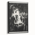 Dramatic Vintage Wall Art - Intense Black and White Scene in Charcoal