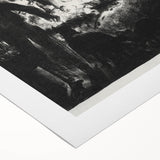 Dramatic Vintage Wall Art - Intense Black and White Scene in Charcoal