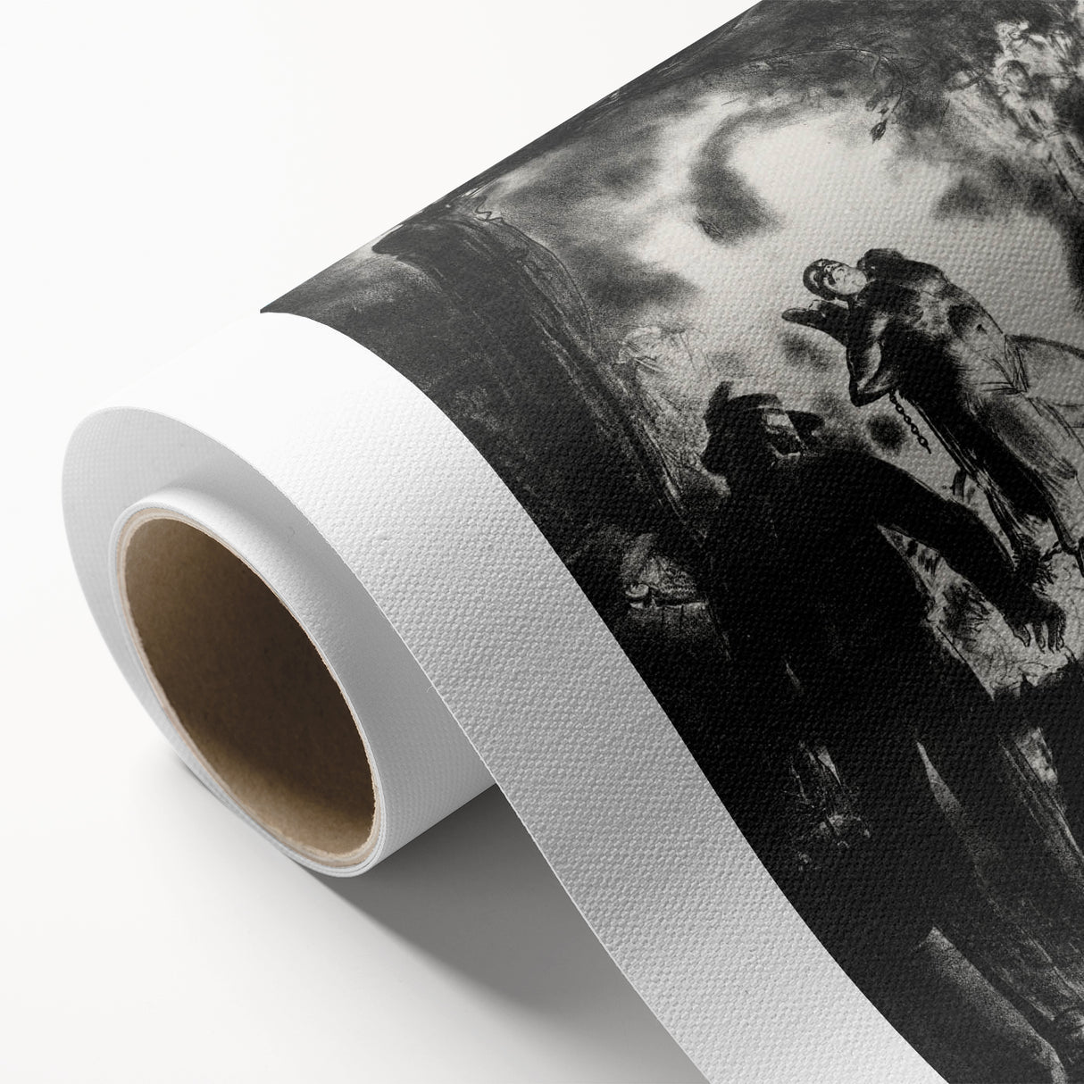 Dramatic Vintage Wall Art - Intense Black and White Scene in Charcoal