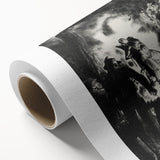 Dramatic Vintage Wall Art - Intense Black and White Scene in Charcoal