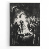 Dramatic Vintage Wall Art - Intense Black and White Scene in Charcoal
