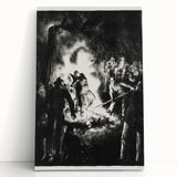 Dramatic Vintage Wall Art - Intense Black and White Scene in Charcoal