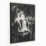 Dramatic Vintage Wall Art - Intense Black and White Scene in Charcoal
