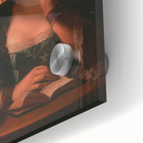 Realism Portrait Art Print - Woman Reading by Candlelight