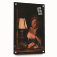 Realism Portrait Art Print - Woman Reading by Candlelight