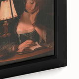 Realism Portrait Art Print - Woman Reading by Candlelight