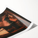 Realism Portrait Art Print - Woman Reading by Candlelight