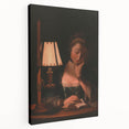 Realism Portrait Art Print - Woman Reading by Candlelight