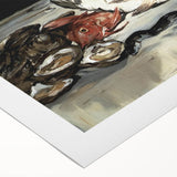 Art Deco style poster featuring geometric shapes in muted gold and black, printed on rolled canvas.