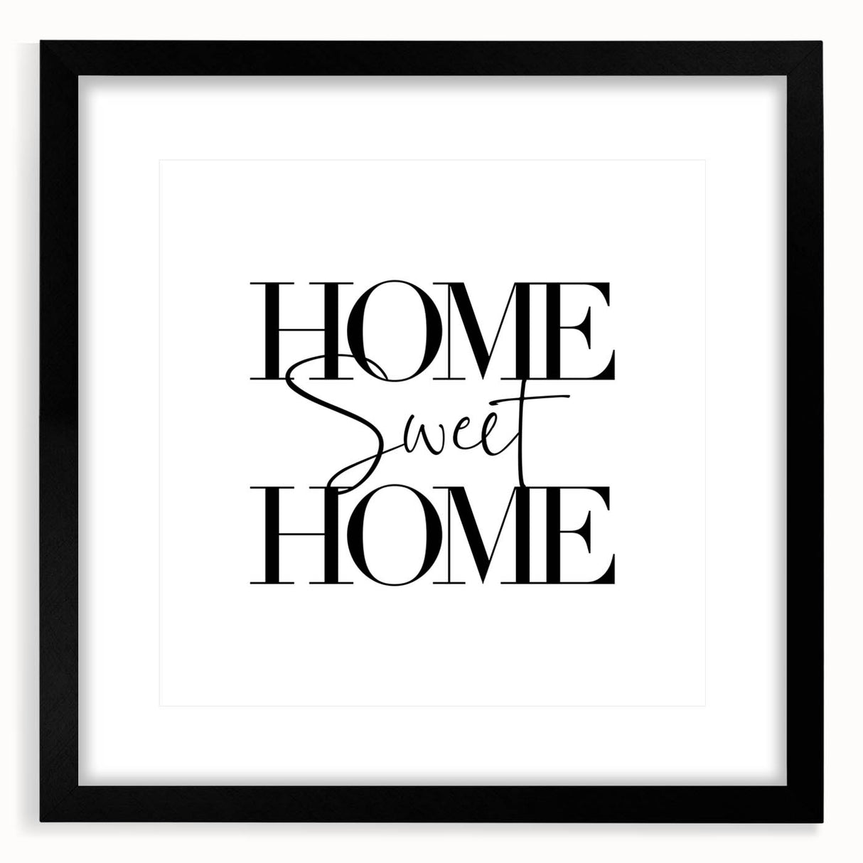 Home Sweet Home - Modern Typography Wall Art Canvas Print