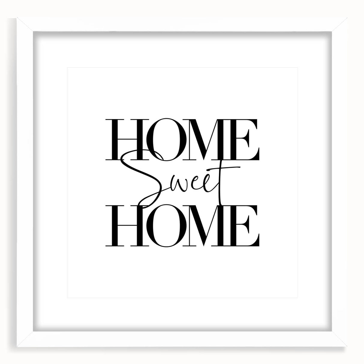 Home Sweet Home - Modern Typography Wall Art Canvas Print