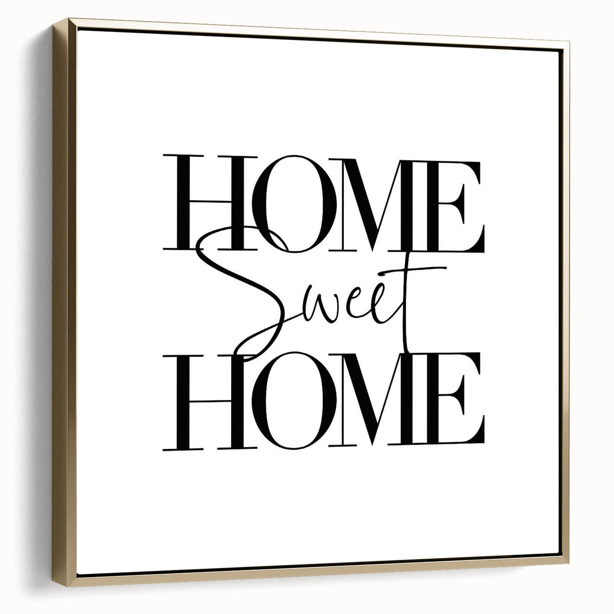 Home Sweet Home - Modern Typography Wall Art Canvas Print