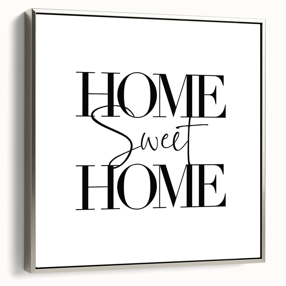 Home Sweet Home - Modern Typography Wall Art Canvas Print