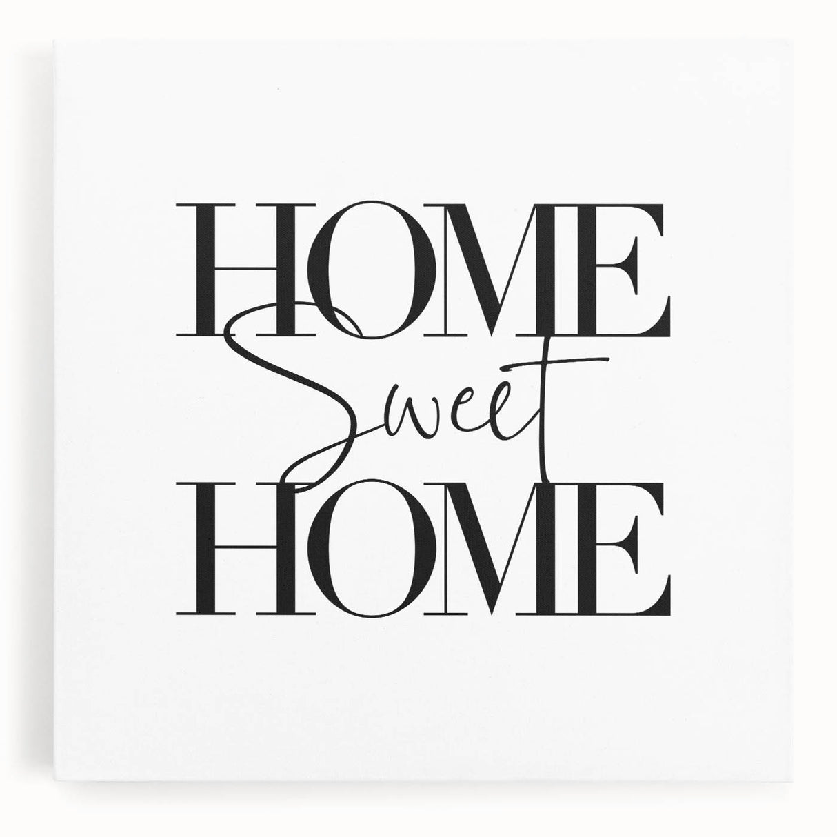 Home Sweet Home - Modern Typography Wall Art Canvas Print