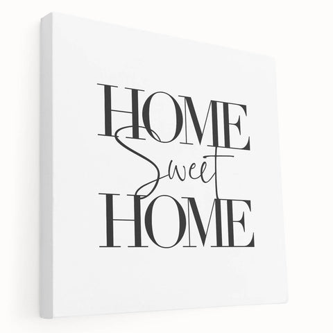 Home Sweet Home - Modern Typography Wall Art Canvas Print