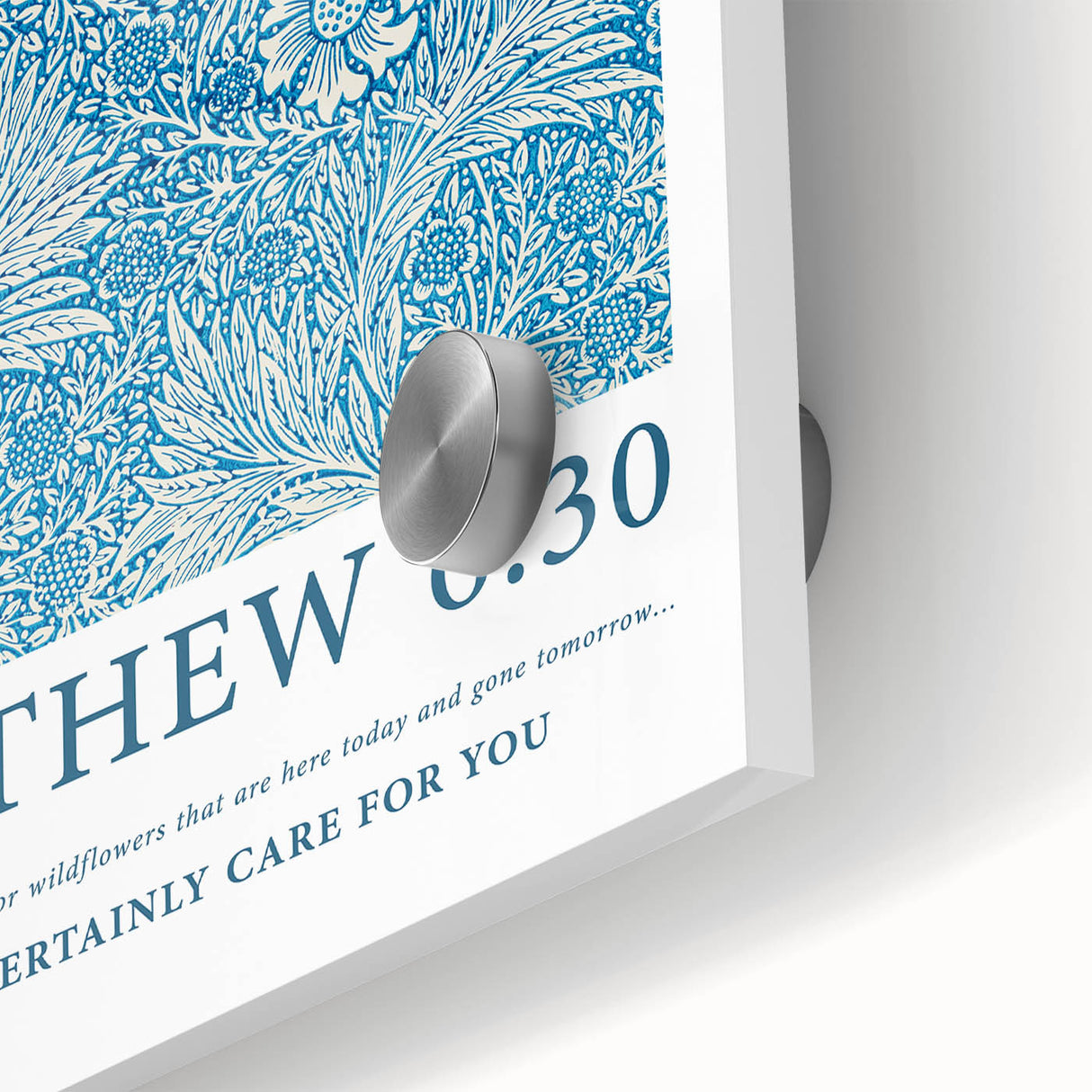 Biblical Typography Wall Art - Matthew 6:30 Floral Canvas Print