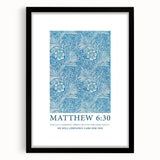 Biblical Typography Wall Art - Matthew 6:30 Floral Canvas Print