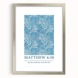 Biblical Typography Wall Art - Matthew 6:30 Floral Canvas Print