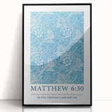 Biblical Typography Wall Art - Matthew 6:30 Floral Canvas Print