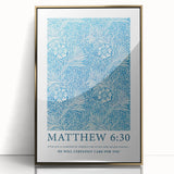 Biblical Typography Wall Art - Matthew 6:30 Floral Canvas Print