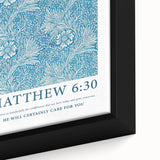 Biblical Typography Wall Art - Matthew 6:30 Floral Canvas Print