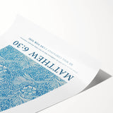 Biblical Typography Wall Art - Matthew 6:30 Floral Canvas Print