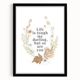 Botanical Typography Art Print – Motivational Quote on Canvas