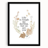 Botanical Typography Art Print – Motivational Quote on Canvas