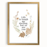 Botanical Typography Art Print – Motivational Quote on Canvas