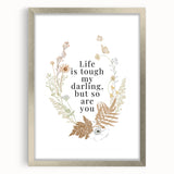 Botanical Typography Art Print – Motivational Quote on Canvas