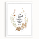 Botanical Typography Art Print – Motivational Quote on Canvas