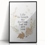 Botanical Typography Art Print – Motivational Quote on Canvas