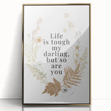 Botanical Typography Art Print – Motivational Quote on Canvas