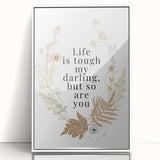 Botanical Typography Art Print – Motivational Quote on Canvas